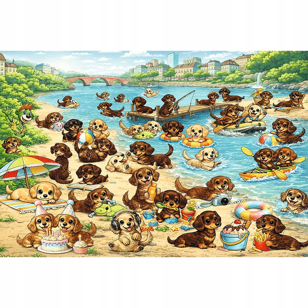 Trefl Puzzle Rodzina Treflików Seek & Find 100 el. Jamniki i Trefliki