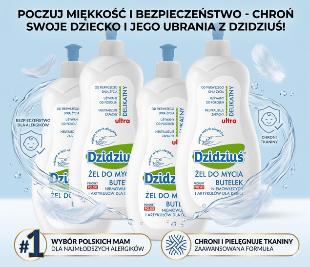 Żel do mycia butelek i smoczków 4x500 ml – Dzidziuś