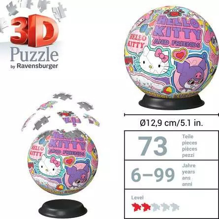 Puzzle 3D: Hello Kitty Kula 72el Ravensburger