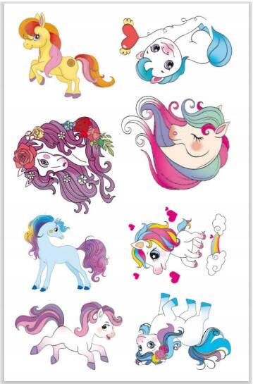 Kolorowanka z tatuażami. Kucyki