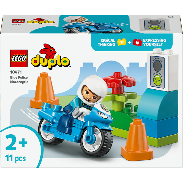 LEGO DUPLO 10471 Niebieski Motocykl Policyjny Zestaw Edukacyjny dla Maluchów