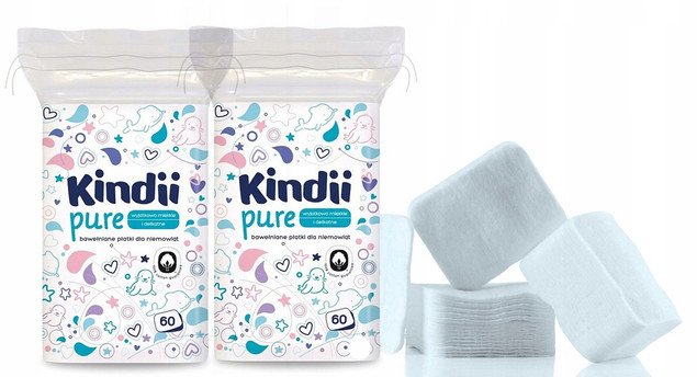 Płatki Kosmetyczne DUŻE Bawełniane Dla Niemowląt Baby 60szt. x2