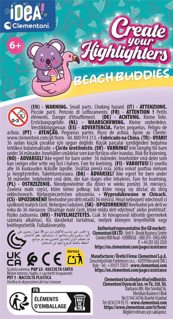 Clementoni Mini Fabryka Markerów Crea Zestaw Kreatywny Plażowi Przyjaciele