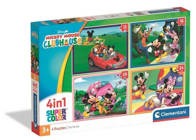 Puzzle 4w1 Mickey Mouse Klub Myszki Miki Clementoni 21755