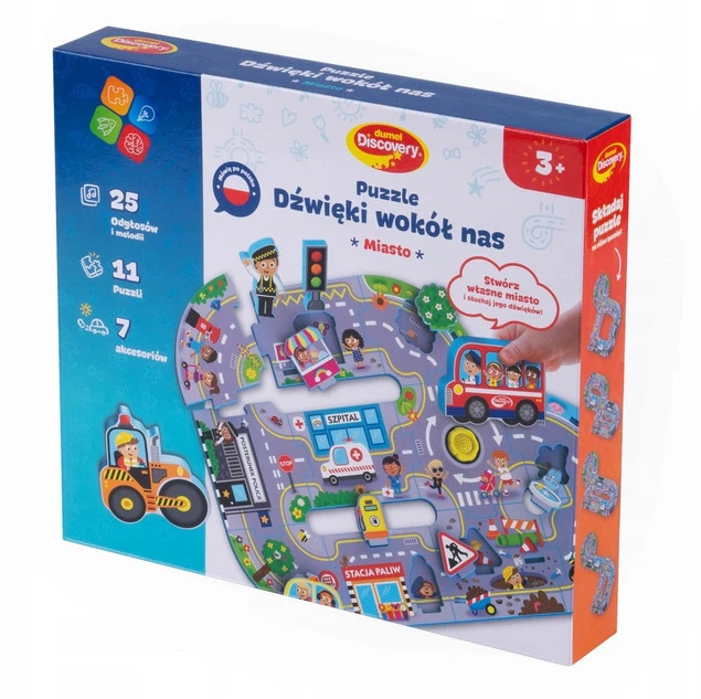 DUMEL DISCOVERY Puzzle Dźwięki Wokół Nas Miasto elementy