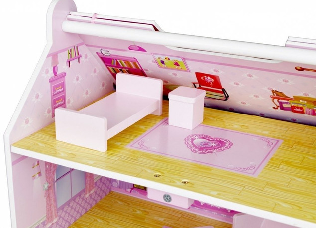 Duży DREWNIANY DOMEK DLA LALEK Mebelki NORIMPEX