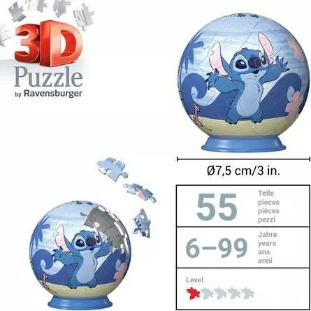 RAVENSBURGER PUZZLE 3D Kula Disney Stitch 54 el
