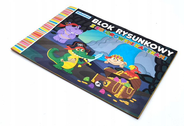 Blok Rysunkowy A4 Schemat z Kolorowymi Kartkami 20 ark. 80g