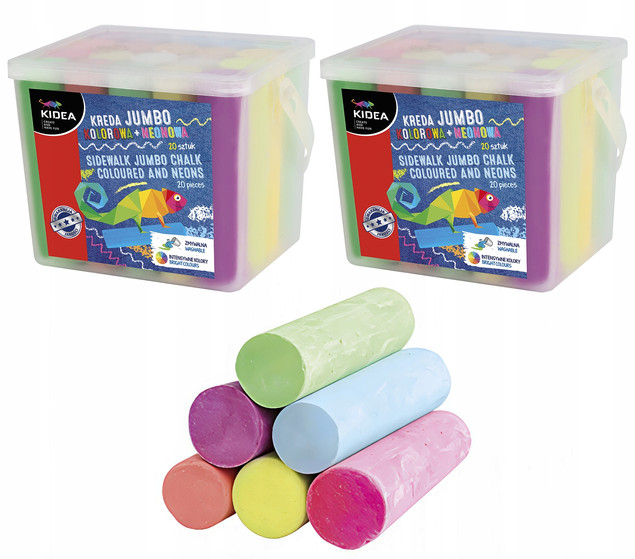 Kreda chodnikowa neonowa JUMBO 40 szt Kidea
