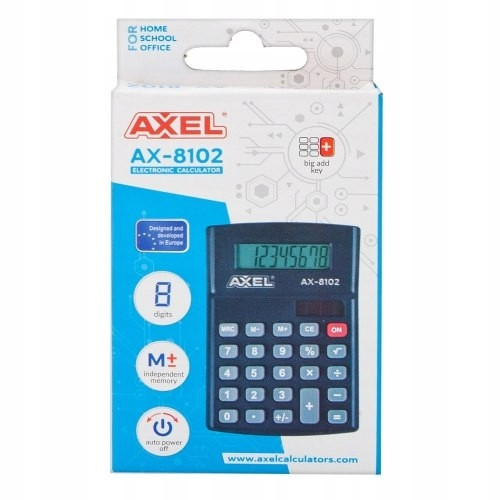 Kalkulator Biurowy Axel AX-8102 8 cyfr Pamięć Auto-Off