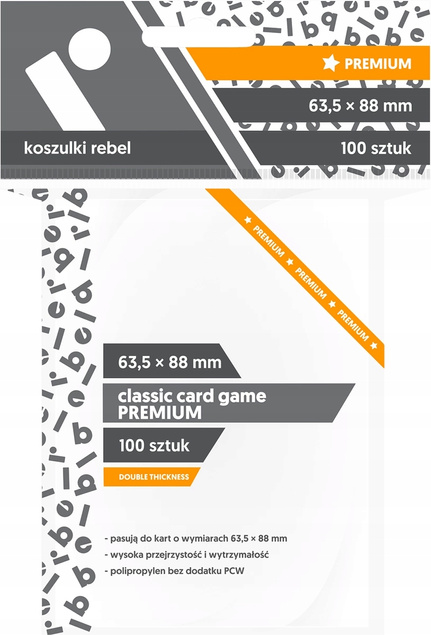 Koszulki Na Karty REBEL CCG PREMIUM 63,5x88mm 100 Sztuk