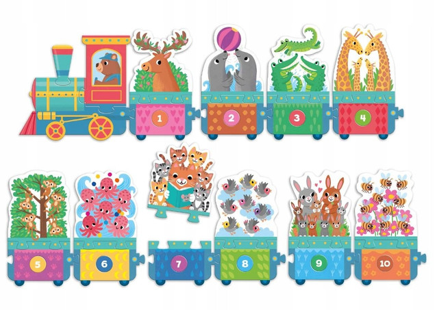 GRANNA Puzzle Maxi Ciuchcia ze Zwierzętami | Układanka Edukacyjna 33 el.