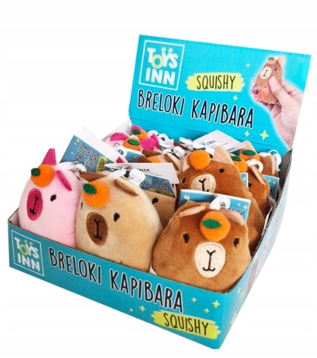 STNUX Brelok Kapibara Squishy Antystresowy z Kuleczkami