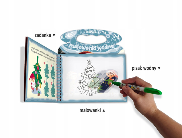 Zadanka i Malowanki Wodne MIKOŁAJ z Pisakiem 3+ Skrzat