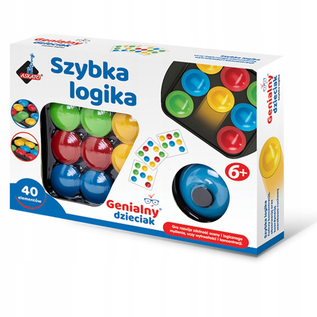 Gra Logiczna Szybka Logika 40 El. Genialny Dzieciak Dla Dzieci 4+ Askato