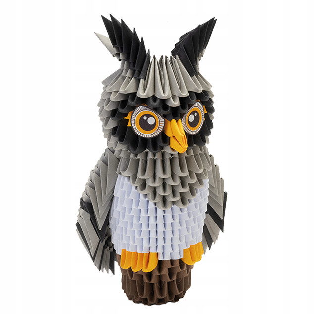 ORIGAMI 3D - Alexander - Sowa - Owl - 380 elementów, zestaw kreatywny sztuka z papieru
