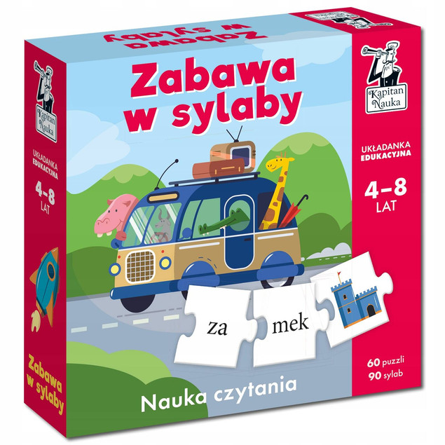 Zabawa W Sylaby Układanka Edukacyjna Puzzle Nauka Czytania 4+ Kapitan Nauka