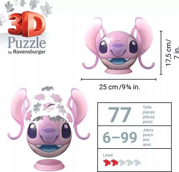 Puzzle 3D Ravensburger Disney Stitch 77 elementów plastikowe