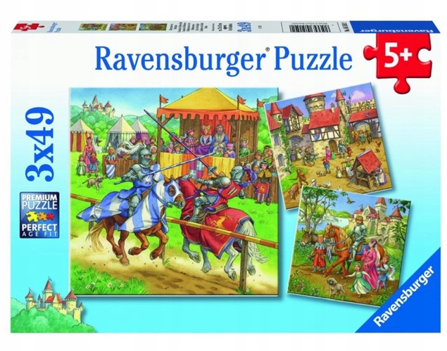 RAVENSBURGER Puzzle 3x49 Rycerze 051502 dla dzieci 5+