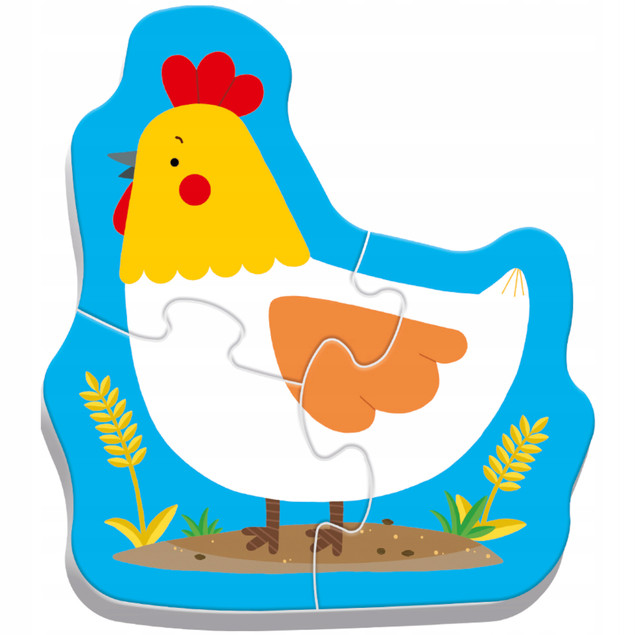 Puzzle Baby Zwierzątka na Wsi Układanka dla Malucha Gruby Karton 2+