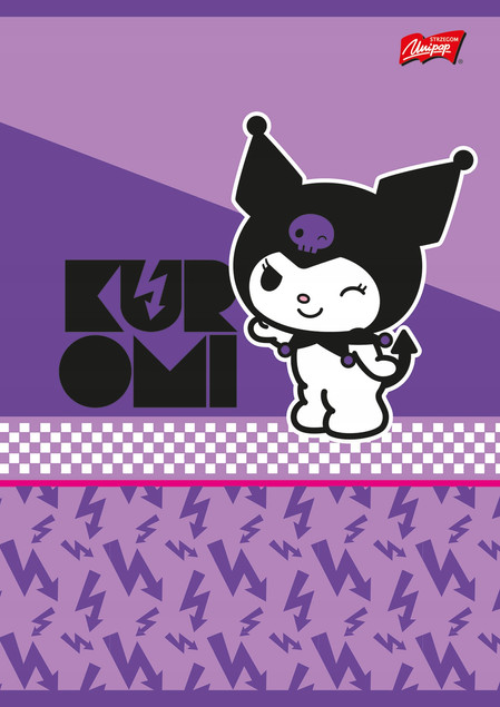 2 x KUROMI ZESZYT A4/32 kratka z marginesem dla dziewczynki