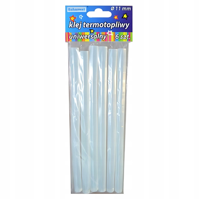 Klej Termotopliwy Przezroczysty do Pistoletu 11mm, 6 szt.
