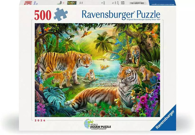 Puzzle 2D: Rodzina Tygrysów 500el Ravensburger
