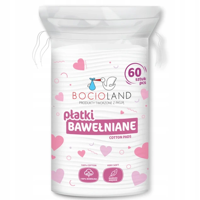 Bocioland płatki kosmetyczne waciki bawełniane dla niemowląt 60 sztuk_5