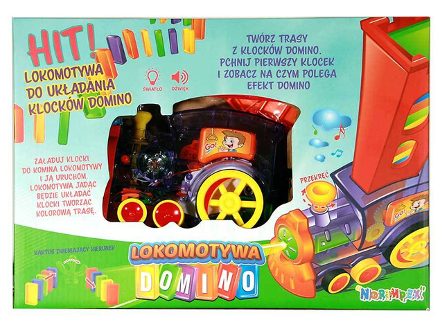 Lokomotywa Pociąg domino - układanka z ciuchcią