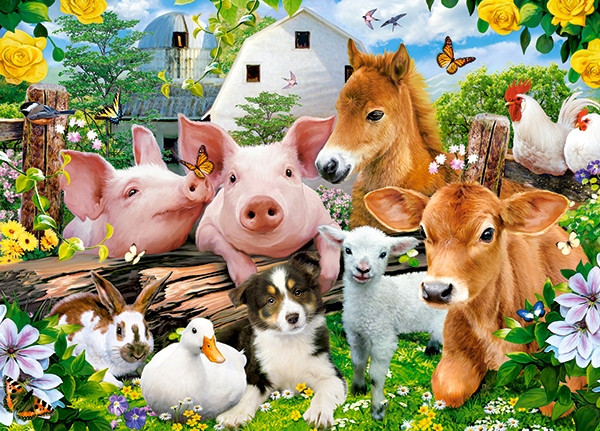 Puzzle Maxi 40 Układanka Farma ZWIERZĘTA Zwierzaki Wieś Koń 4+ Castor