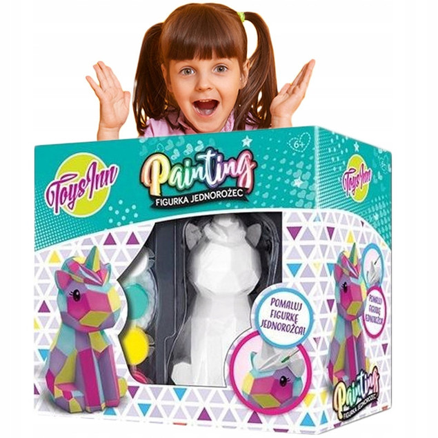 Figurka 3D Do Pomalowania JEDNOROŻEC + Farby Pędzelek 6+ Stnux STN6338