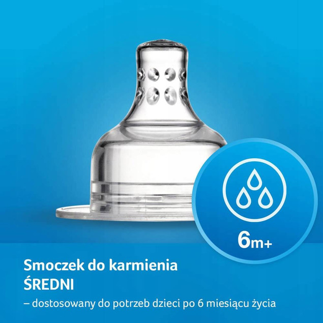 Smoczek Dynamiczny do Butelki LOVI Supervent Średni 6m+ 2szt