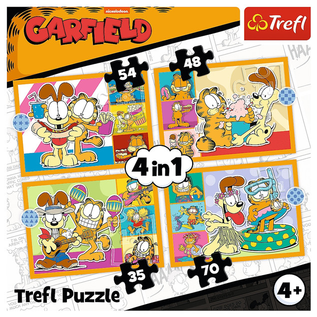 34673 TREFL PUZZLE 4w1 GARFIELD KOCHA LAZANIE