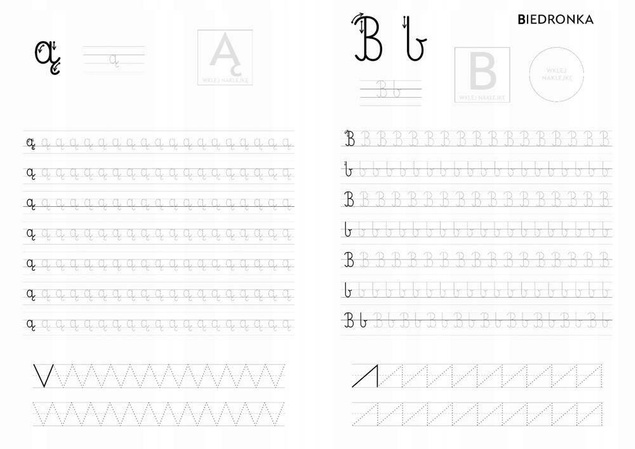 Nauka Kaligrafii Wesołe Literki Ćwicz Rękę + Naklejki BooksAndFun