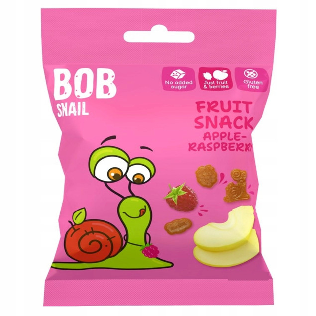 BOB Ślimak SNAIL Owocowe Żelki Jabłko-Malina 20g x4 Bez Cukru