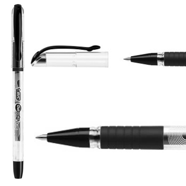 Pióro żelowe Velocity Gel czarny (12szt) BIC