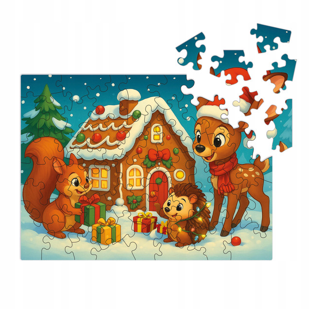 Puzzle Alexander 50 elementów Drewniane Świąteczni Przyjaciele
