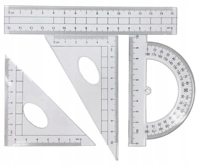 Zestaw Geometryczny 10 Elementów Cyrkiel Ołówek Linijki Ekierka ZIELONY