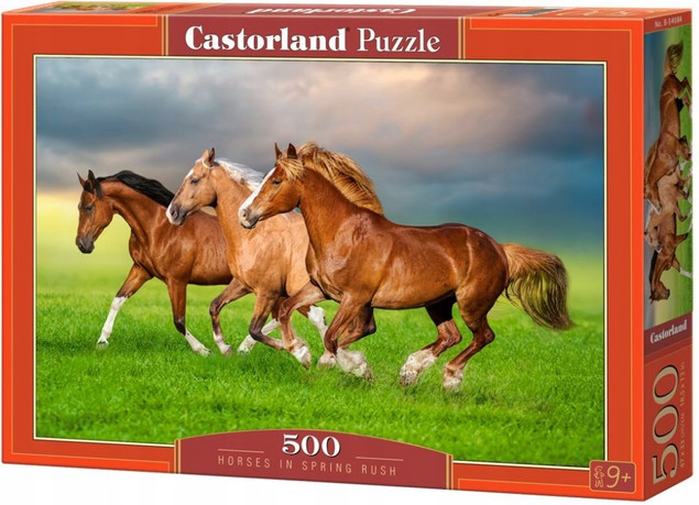 Puzzle 500 Układanka Wiosna KONIE Dzikie Koniki Krajobraz 9+ Castorland