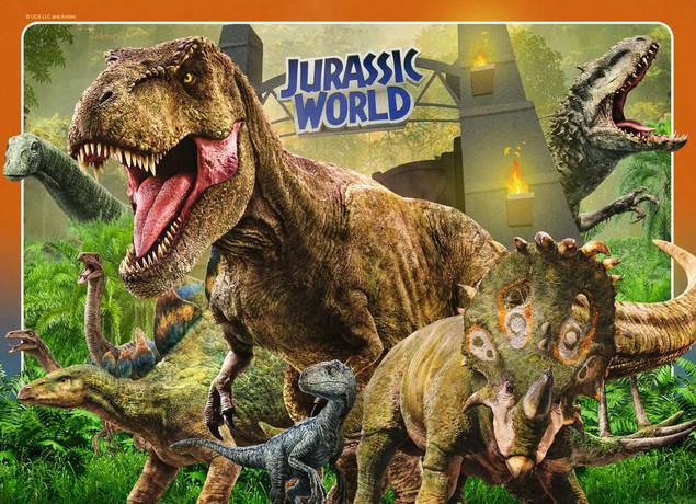 Puzzle 4x100 Jurassic World Bumper Pack Ravensburger Dinozaury