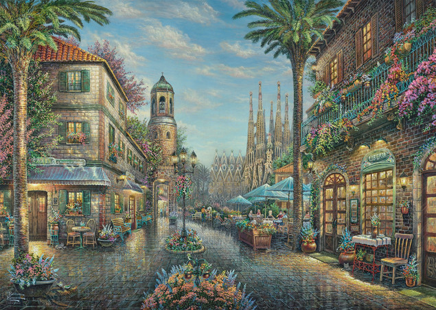 Puzzle Schmidt Spiele 1000 el. Thomas Kinkade "Hiszpańska Uliczka" Premium Quality