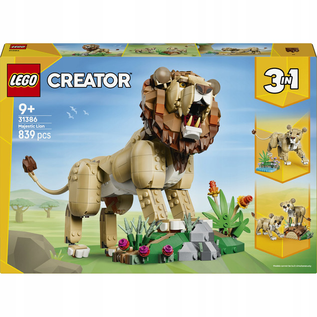 LEGO Creator 3w1 31386 Dumny Lew Dzikie Zwierzęta