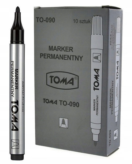 Marker permanentny Toma TO-090 czarny 1,5 mm 10 szt.