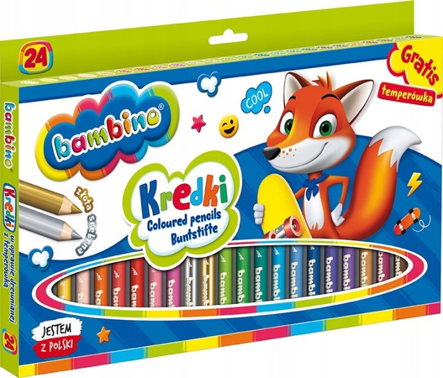 Kredki ołówkowe grube Bambino 24 szt.