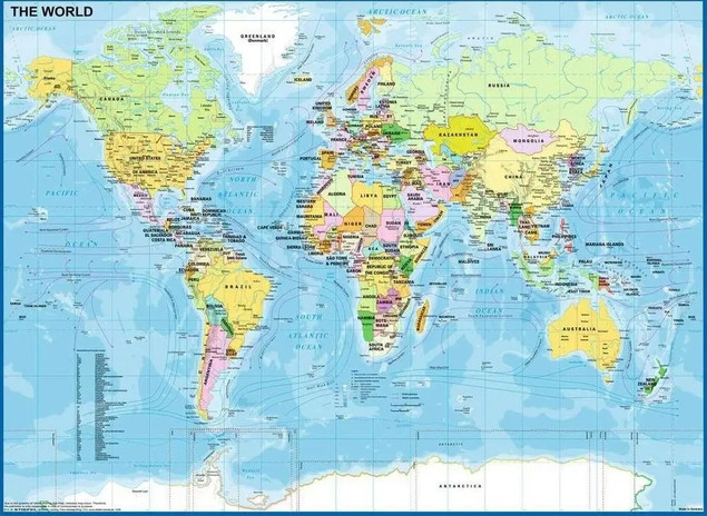Puzzle Ravensburger 200 elementów Mapa świata XXL