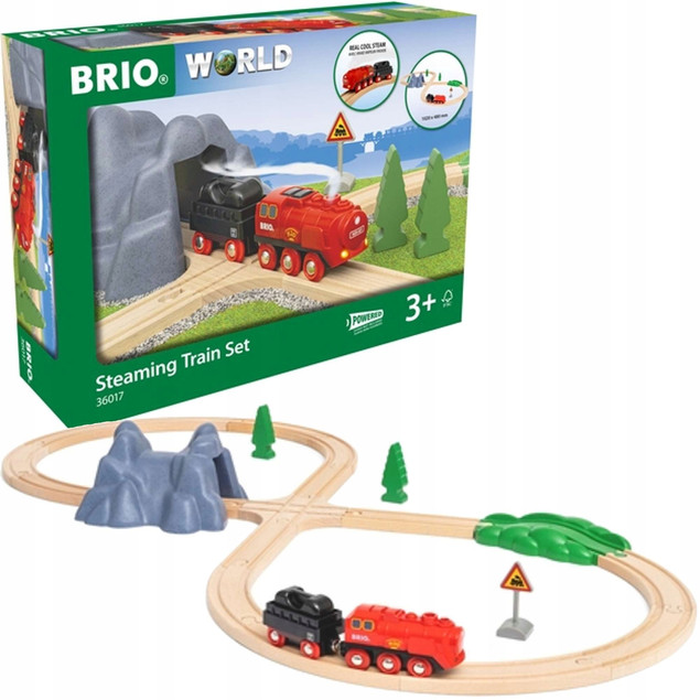 Brio Zestaw z kolejką na parę na baterie