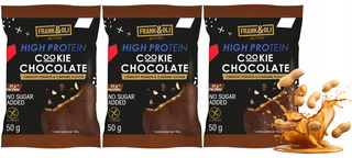 FRANK&OLI Ciastko Proteinowe Czekoladowe ORZECHY ZIEMNE KARMEL 50g x3