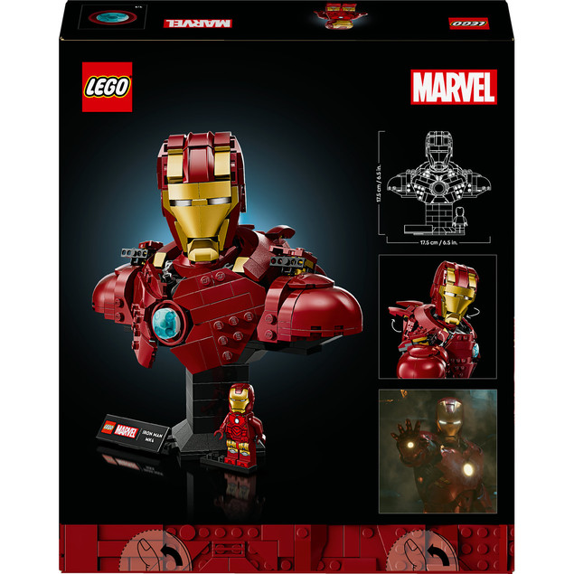 LEGO 76327 Marvel Popiersie Iron Man MK4 Model Kolekcjonerski