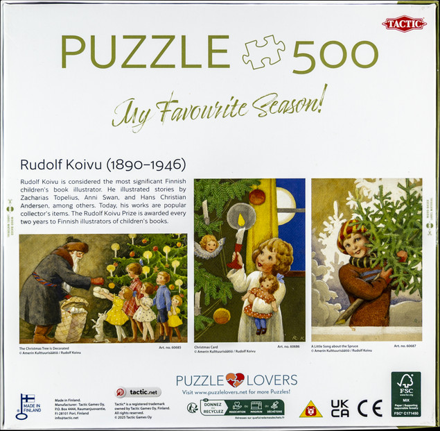 Puzzle Tactic 500 elementów Christmas Card Świąteczne