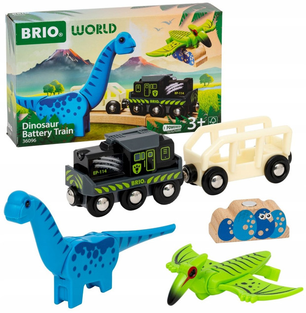 Kolejka Brio na Baterie z Dinozaurami i Świetlnymi Efektami